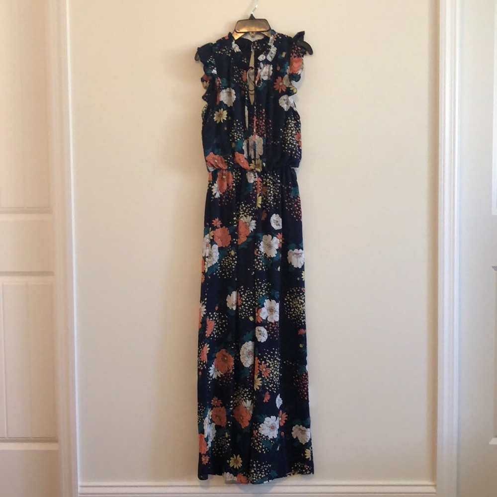 Sienna Sky Floral Pantsuit/ Sz Sm/ ruffle sleeves